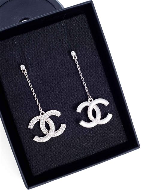 chanel resin crystal cc drop earrings|chanel swarovski crystal logo earrings.